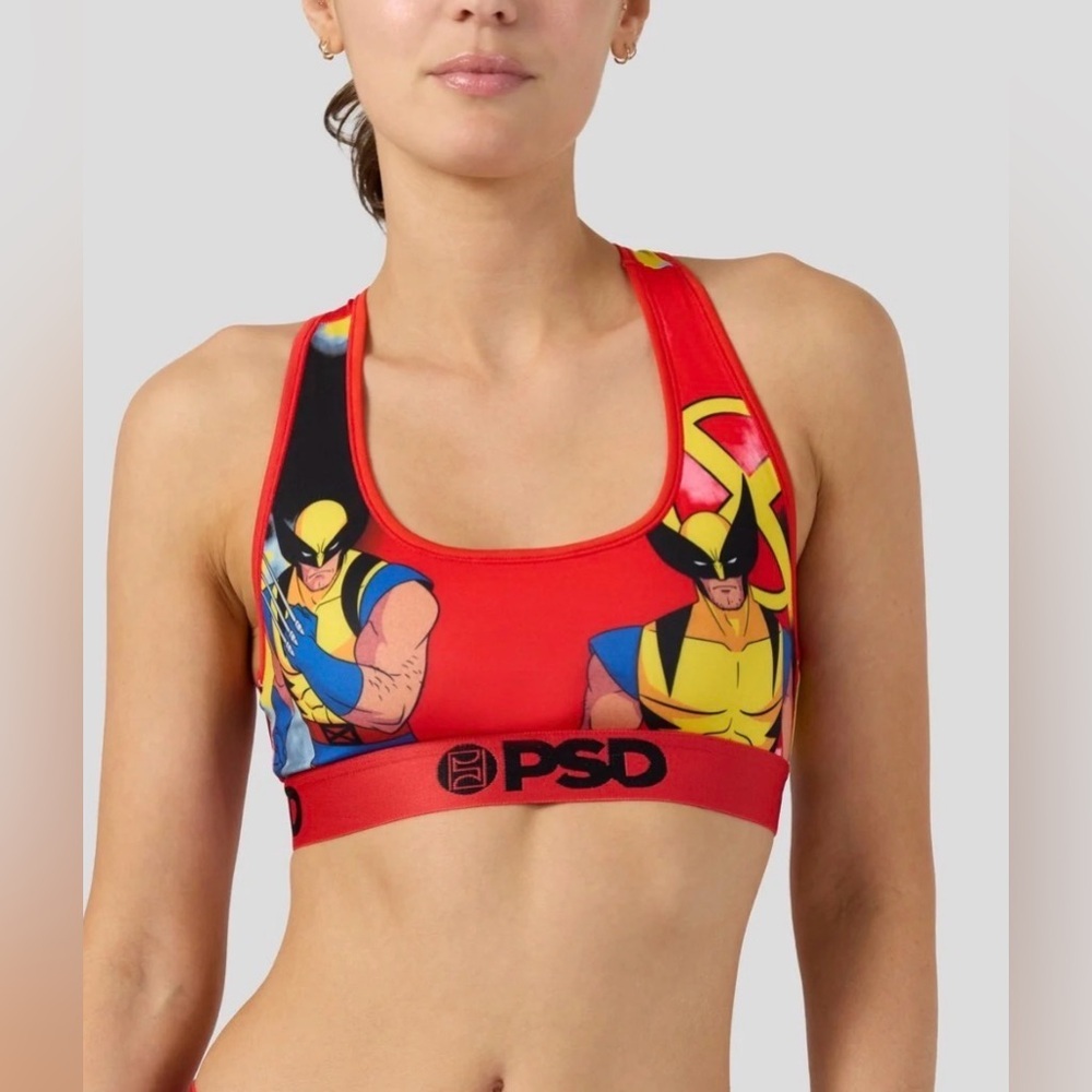 NWT PSD Wolverine Multi Sports Bra size medium comic con marvel lightweight